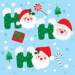 Santa Claus For Christmas Card or Bag design