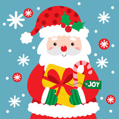 Cute Santa Claus For Christmas Card or Bag design