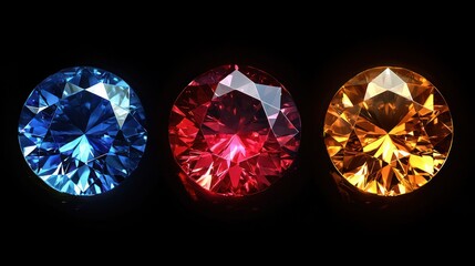 Fototapeta premium Brilliant Gems: A Trilogy of Color