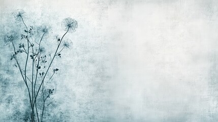 Delicate Blue Wildflowers on Grunge Background.