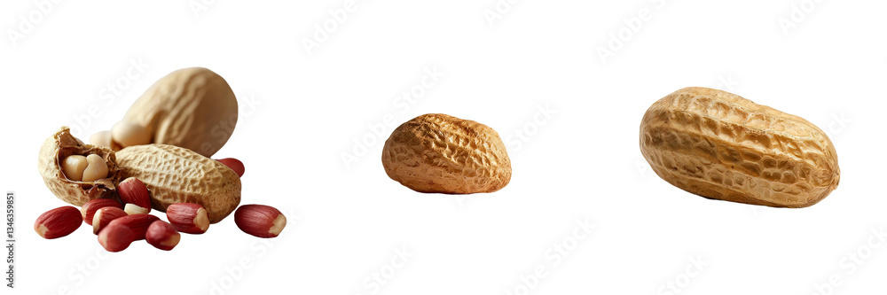 Aufkleber The image of a peanut isolated on a transparent background was generated by Ai