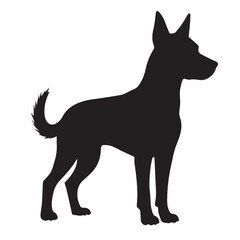 Dog silhouette icon vector art white background
