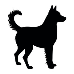 Dog silhouette vector art white background