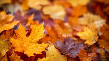 Generic Colorful Autumn Scene Vibrant Orange Border