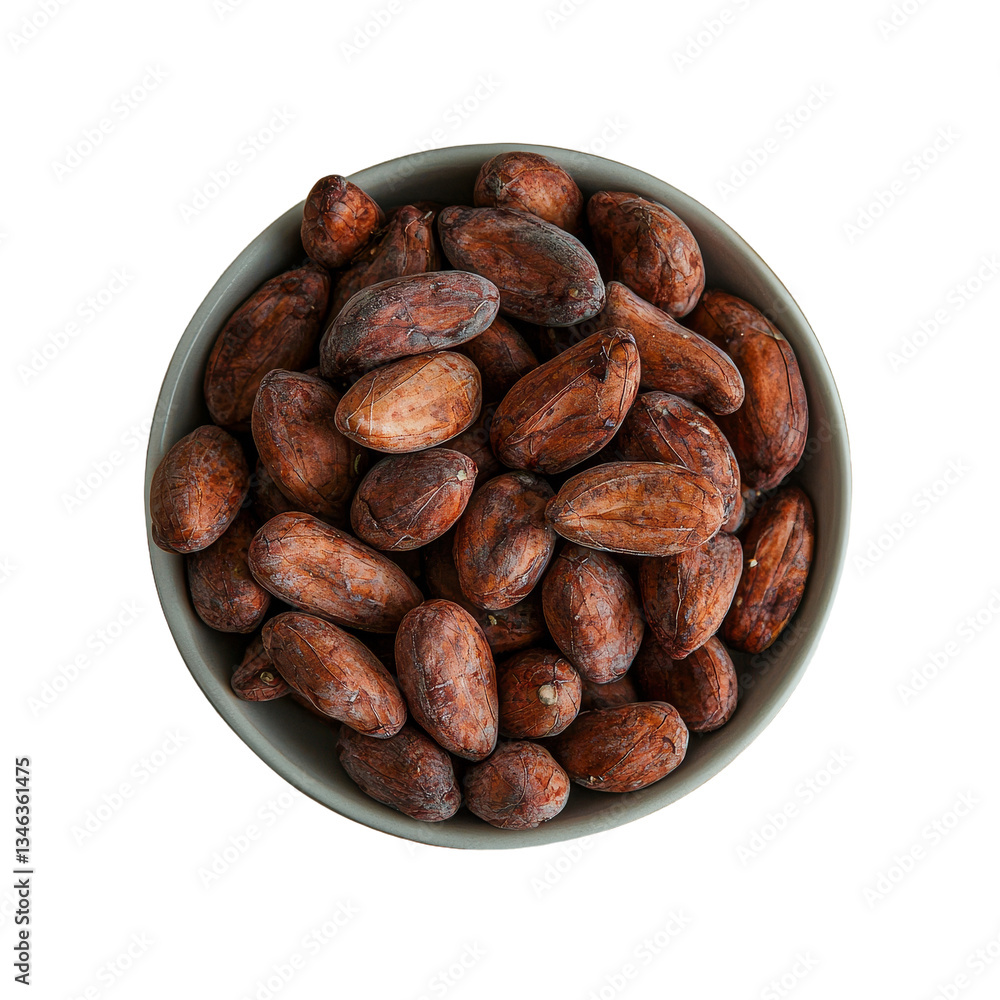 Poster Cocoa fruit is depicted in isolation on a transparent background, created using Generative Ai