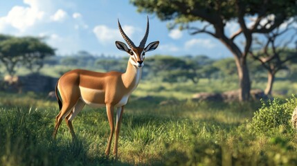 Fototapeta premium Antelope in African Savannah; wildlife