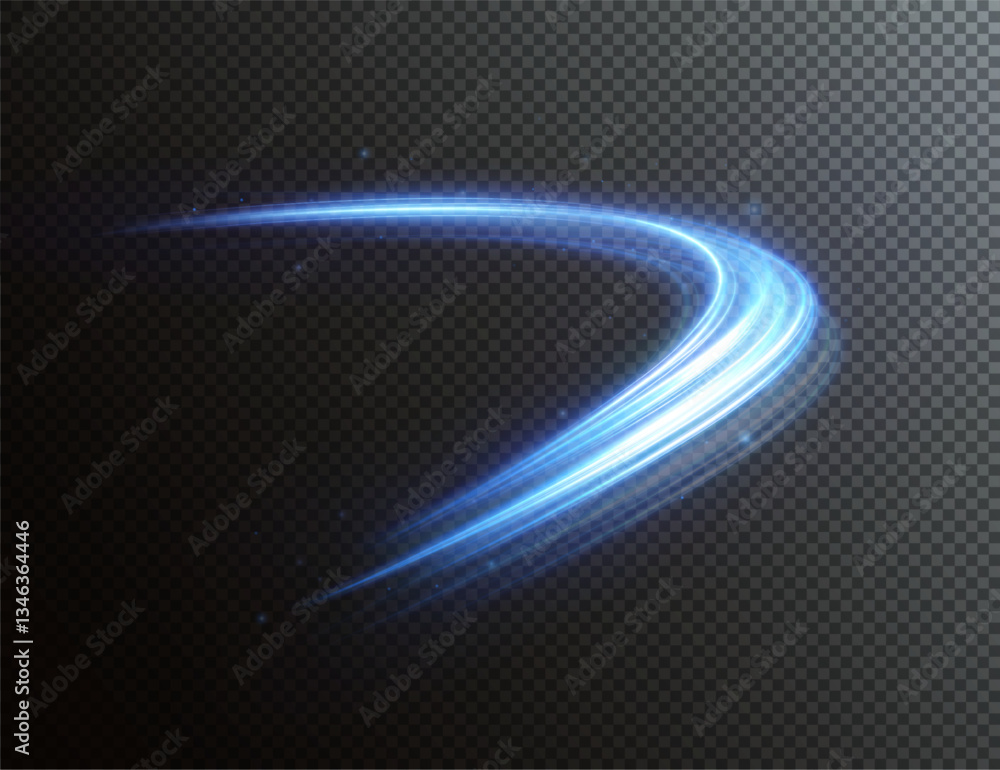 Poster modern abstract vector background with glowing neon lines, sparkles, and flare effects. blue and bla