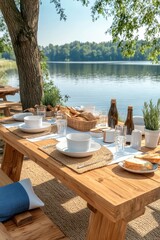 Fototapeta premium Picnic table banner