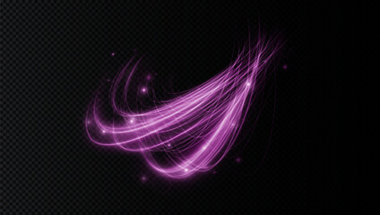 Abstract flowing light wave in purple and pink tones with vibrant curves and energetic motion. Vector illustration ideal for modern wallpapers, backgrounds, and colorful digital design concepts