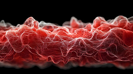 Abstract Red Particle Waves Design