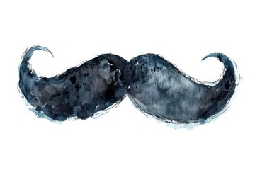 Vintage watercolor mustache illustration