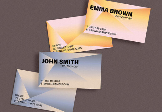 Business Card Layout with Gradients