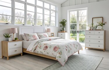 Modern bedroom interior - stock photo