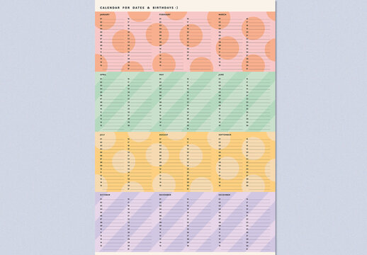 Year Planner Layout