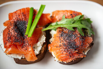 Salmon sandwiches