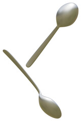 3D Illustrations of Two Spoons - Back Angle