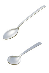 3D Illustrations of Two Spoons - Diagonal Angles