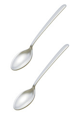 3D Illustrations of Two Spoons - Diagonal Angles
