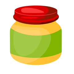 jar with red lid no background vector