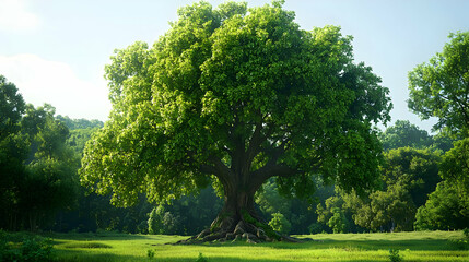 Pixel Art Giant Tree In Lush Forest