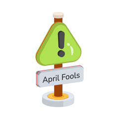 Get your hands on this 3d icon of april fool prank warning