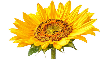 Naklejka premium Sunflower blooming with transparent background showing its beauty