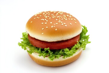 Beyond Burger: A Delicious Vegan Hamburger with Fresh Lettuce and Juicy Tomatoes