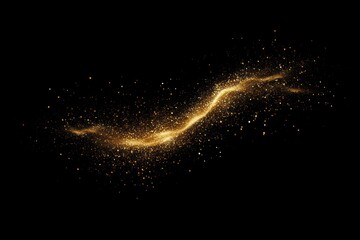 Fototapeta premium Golden sparkles on black background