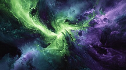 Generic Vibrant Green Scene Resolution Purple Explosion