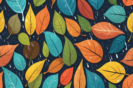 impact of rain on surroundings including its ability to intensify leaf colors and form patterns on groundleaf 