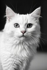 Obraz premium there is a black cat sitting on a table looking at the camera