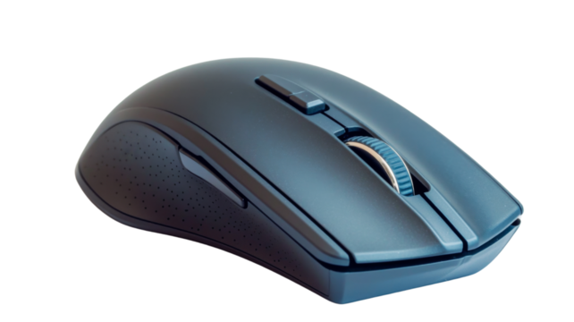 Modern wireless mouse isolated on transparent background