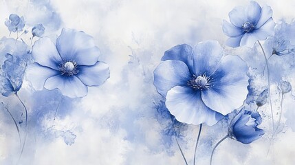 NatureFlorals Delicate Blue Perspective High Watercolor