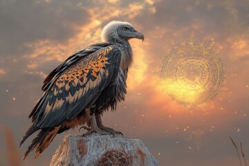Fototapeta premium Beautiful vulture banner