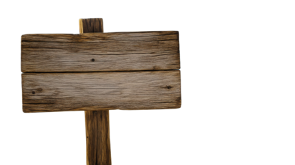 Empty wooden sign showing a transparent background