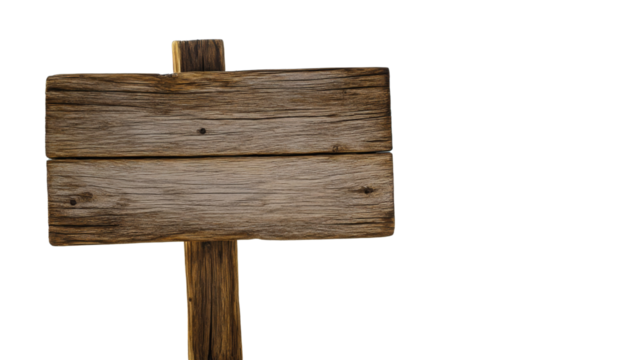 Empty wooden sign showing a transparent background - Powered by Adobe