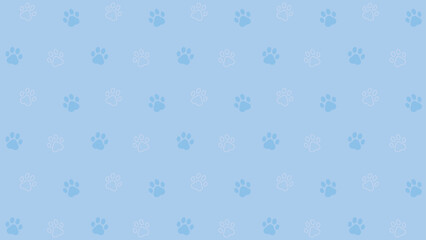 かわいい肉球の背景イラスト　ブルー © Mina3