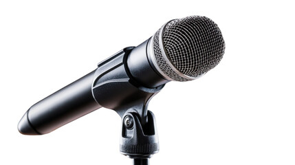 Close-Up of Professional Microphone with Metal Mesh Grill, Ideal for Audio Recording and Live Performances in Studio Setting