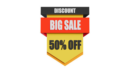 Big sale offering 50 percent off on various products during seasonal discounts at retail locations
