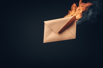 Burning Envelope for Dark Background.