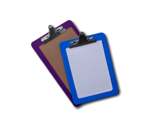 Colorful Clipboards Arranged for Notes or Lists, Business or School