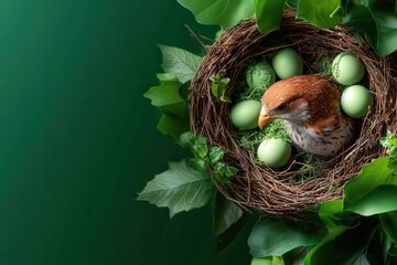 Fototapeta premium Bird nest banner