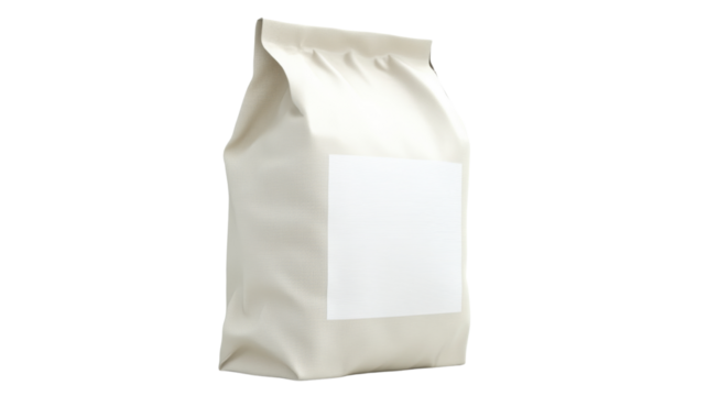 Realistic food bag mockup with transparent background for branding