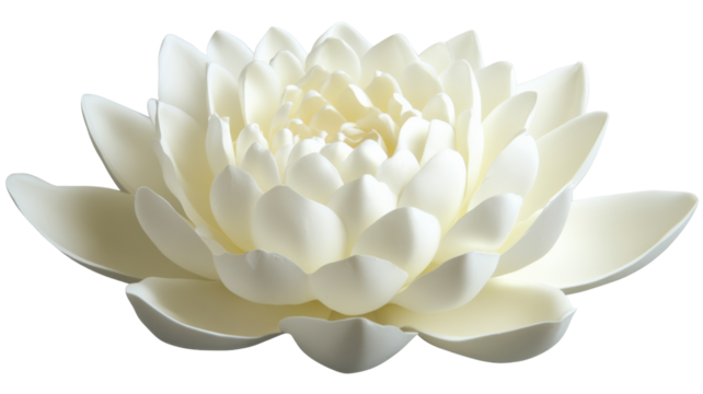 White water lily blooming with transparent background