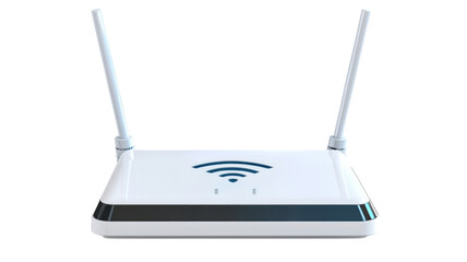 Fototapeta premium White wi-fi router providing wireless internet connectivity on transparent background