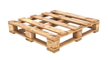 Wooden pallet isolated on transparent background for logistics and transportation