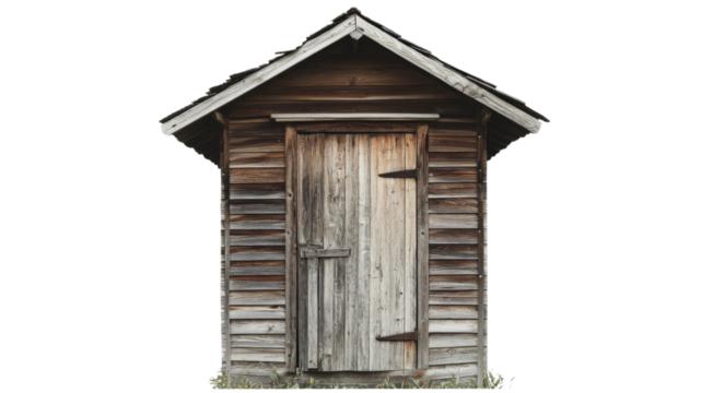 Old wooden shack with transparent background representing simplicity and rural life