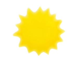 yellow sun isolated on white