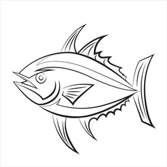 Tuna fish silhouette vector