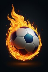 soccer ball in fire